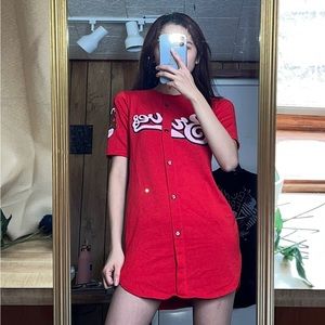 RED Baseball T-shirt Dress